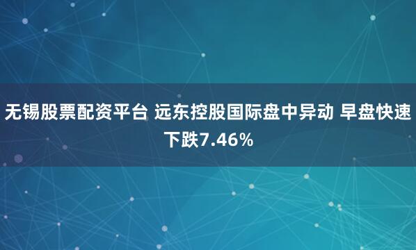 无锡股票配资平台 远东控股国际盘中异动 早盘快速下跌7.46%